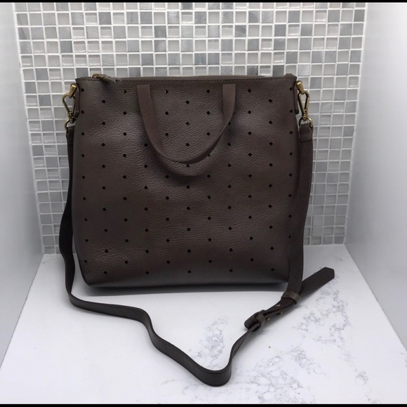 Madewell Handbags - Madewell New Mini Transport Perforated Leather Cro